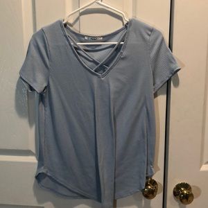 Blue v-neck top
